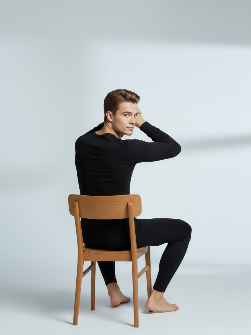 Thermal Warmer Suit For Men-Black-TVS01