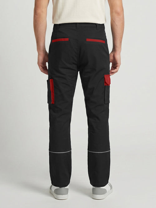 Black Cargo Trouser For Men-BE5336