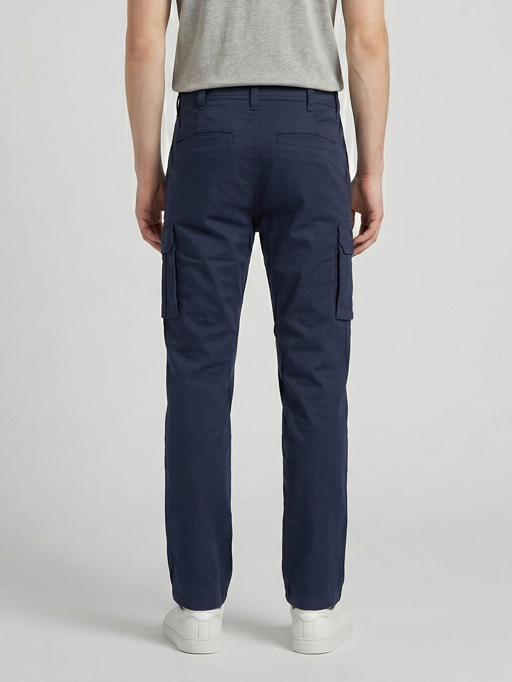 Navy Blue Cargo Trouser For Men-BE0795