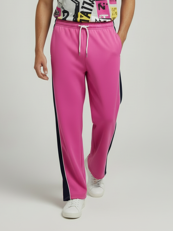 Stylish Regular Fit Single Jersey Summer Trouser For Men-Pink-NST05