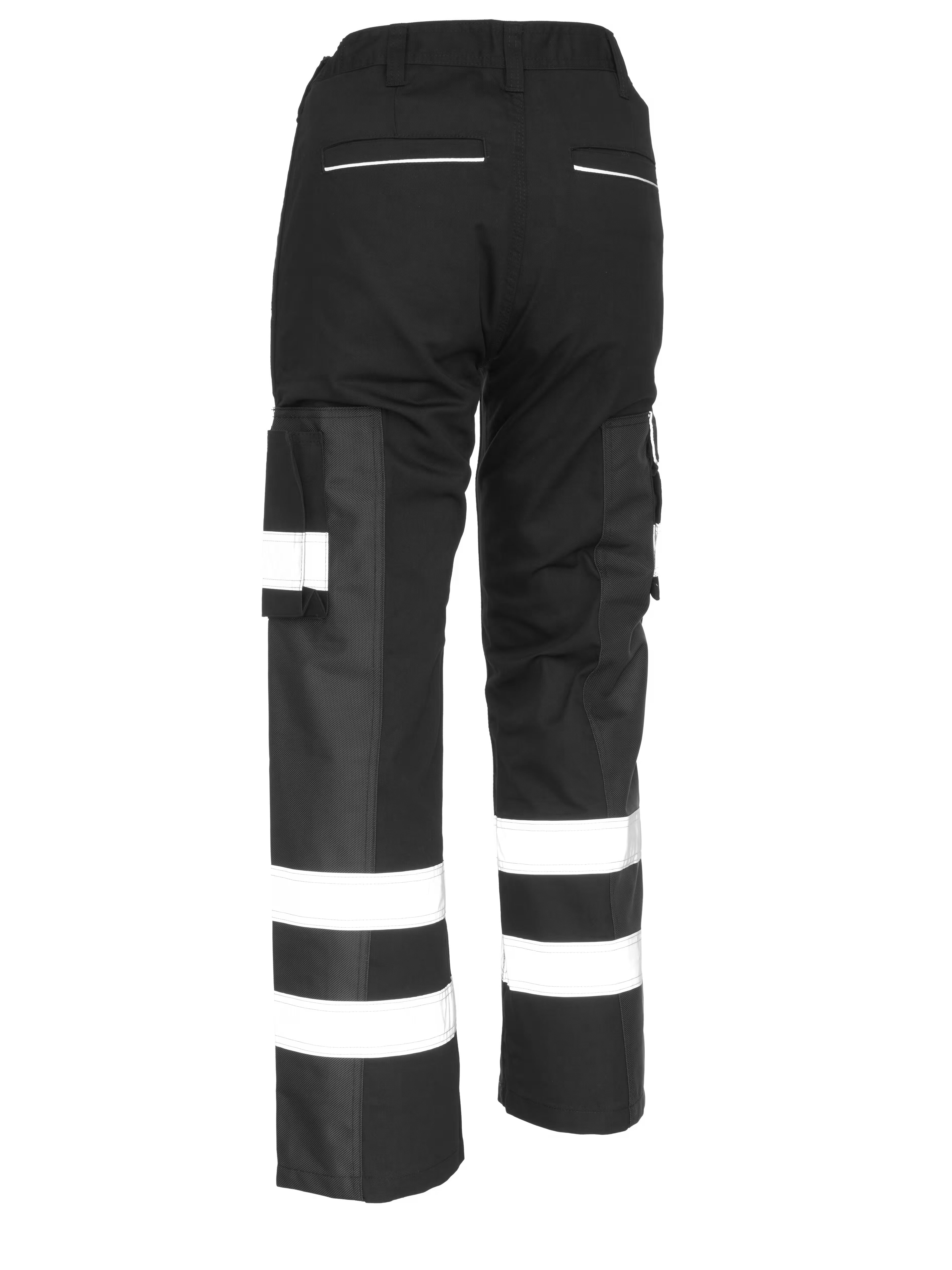 Black Cargo Trouser For Men With Reflectors-BE1439