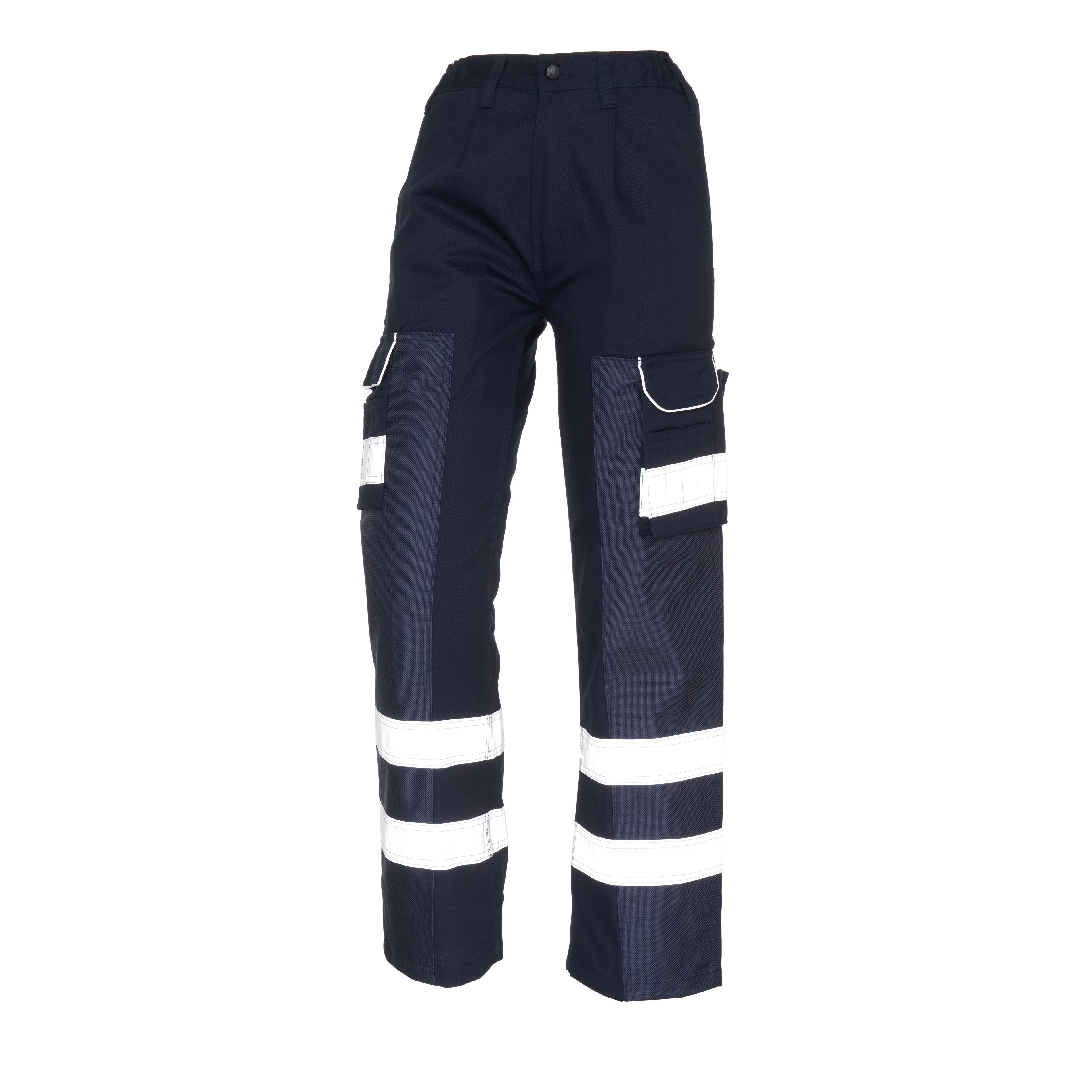 Dark Navy Cargo Trouser For Men With Reflectors-BE7447