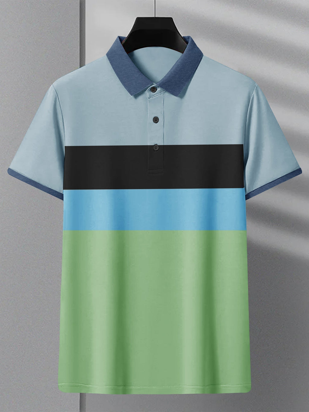 NXT Summer P.Q Polo Shirt For Men-Green with Sky and Black-SP1440/RT2328