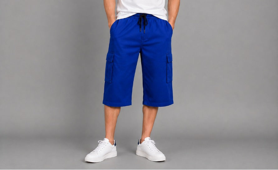 Men’s Royal Blue Cargo Shorts – Premium Casual Fit hs1