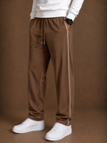 Stylish Regular Fit Both Season Trouser For Men Warm Brown   with navy stripes tr10