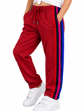 Premium Kids Lycra Trousers Dark red with  ,Side panal Stripe p8