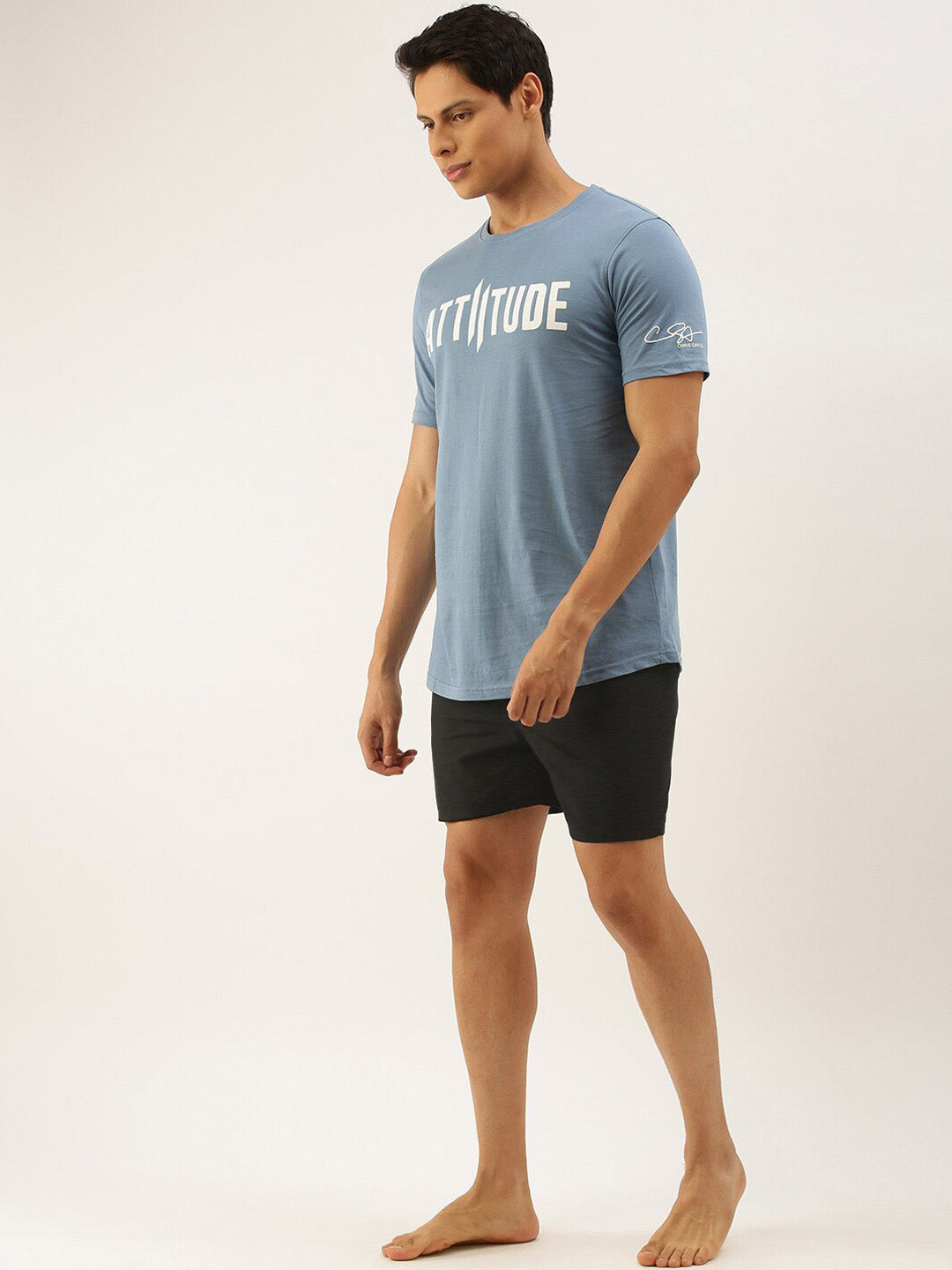 M-17 Single Jersey Boxer Short For Men-Charcoal Melange-RT832