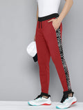 VERSACE Terry Fleece Jogger Sweatpant For Men-Carrot Red with With & Black Panel-BE2704