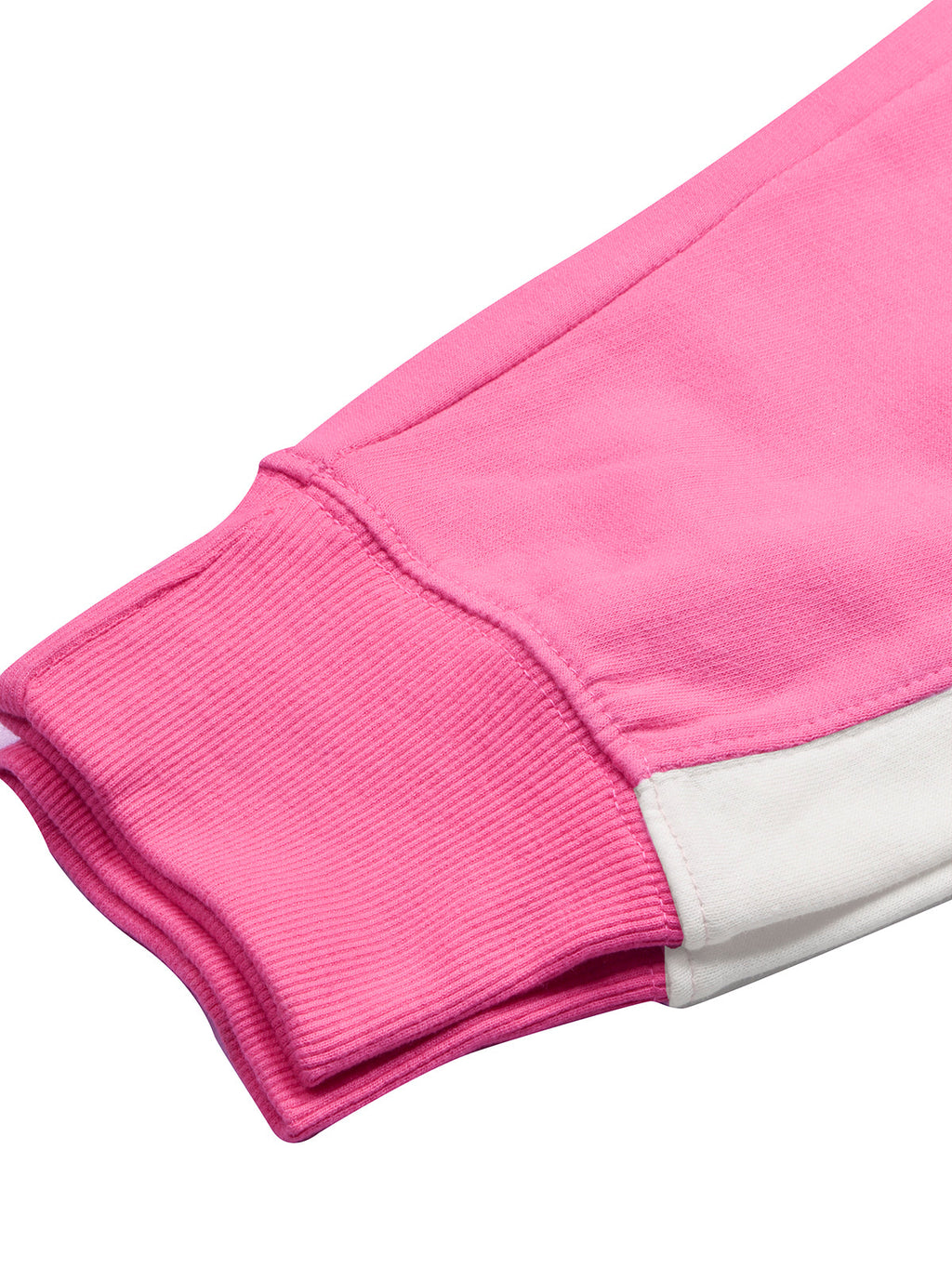 16Sixty Fleece Zipper Tracksuit For Women-Pink with White Panels-BE2141/BR14254