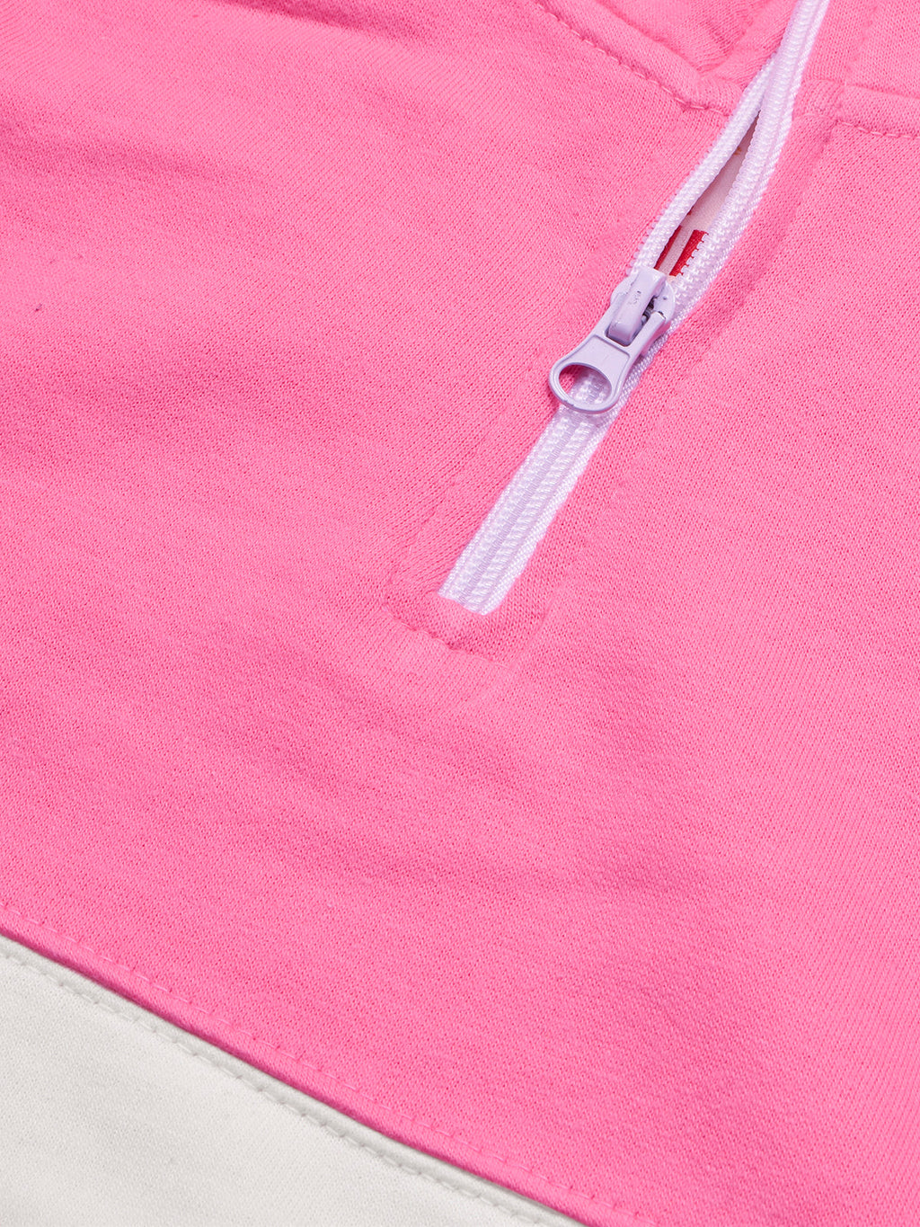 16Sixty Fleece Zipper Tracksuit For Men-Pink with White Panels-BR873