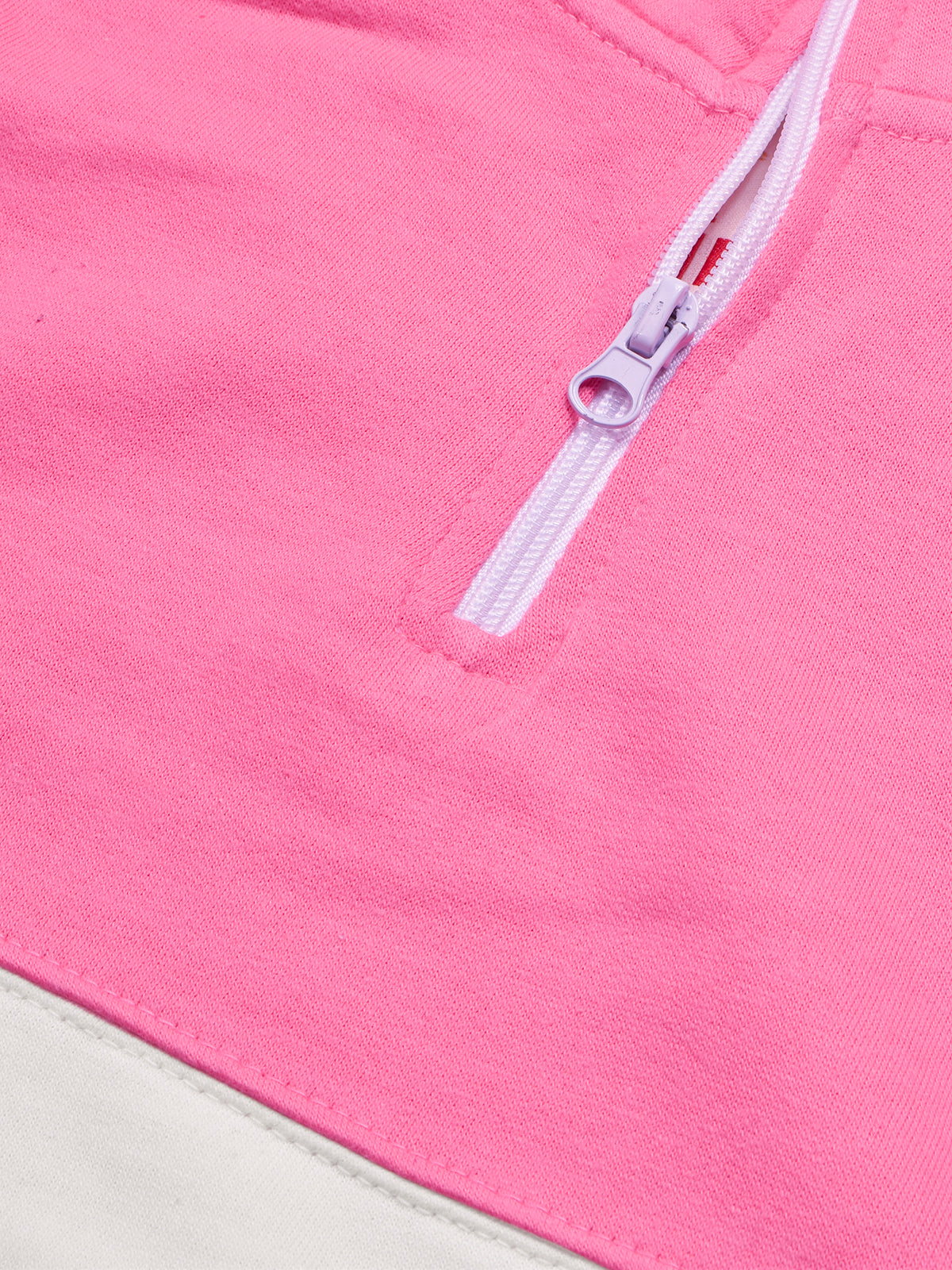 16Sixty Fleece Zipper Tracksuit For Women-Pink with White Panels-BE2141/BR14254