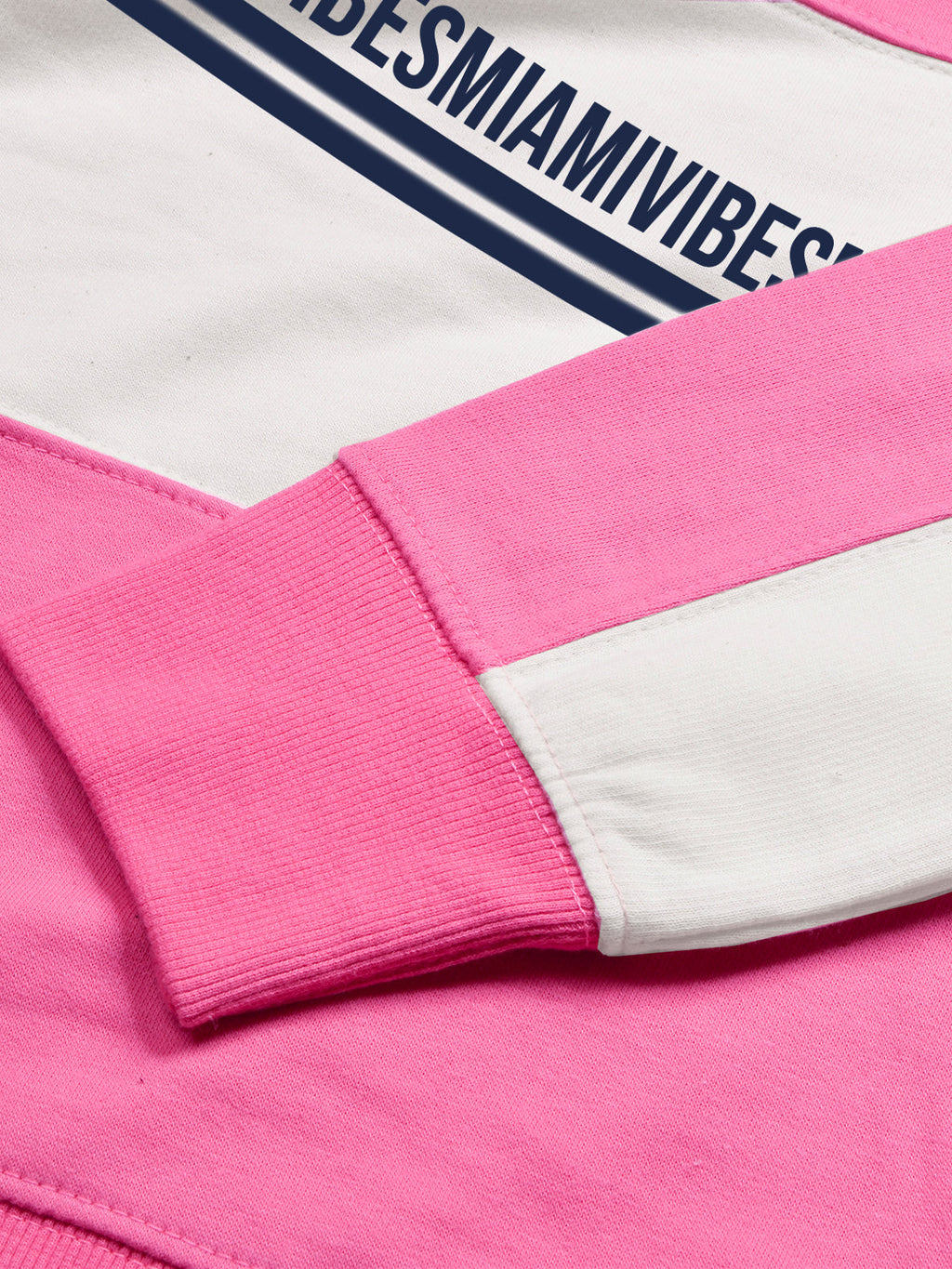 16Sixty Fleece Zipper Tracksuit For Men-Pink with White Panels-BR873