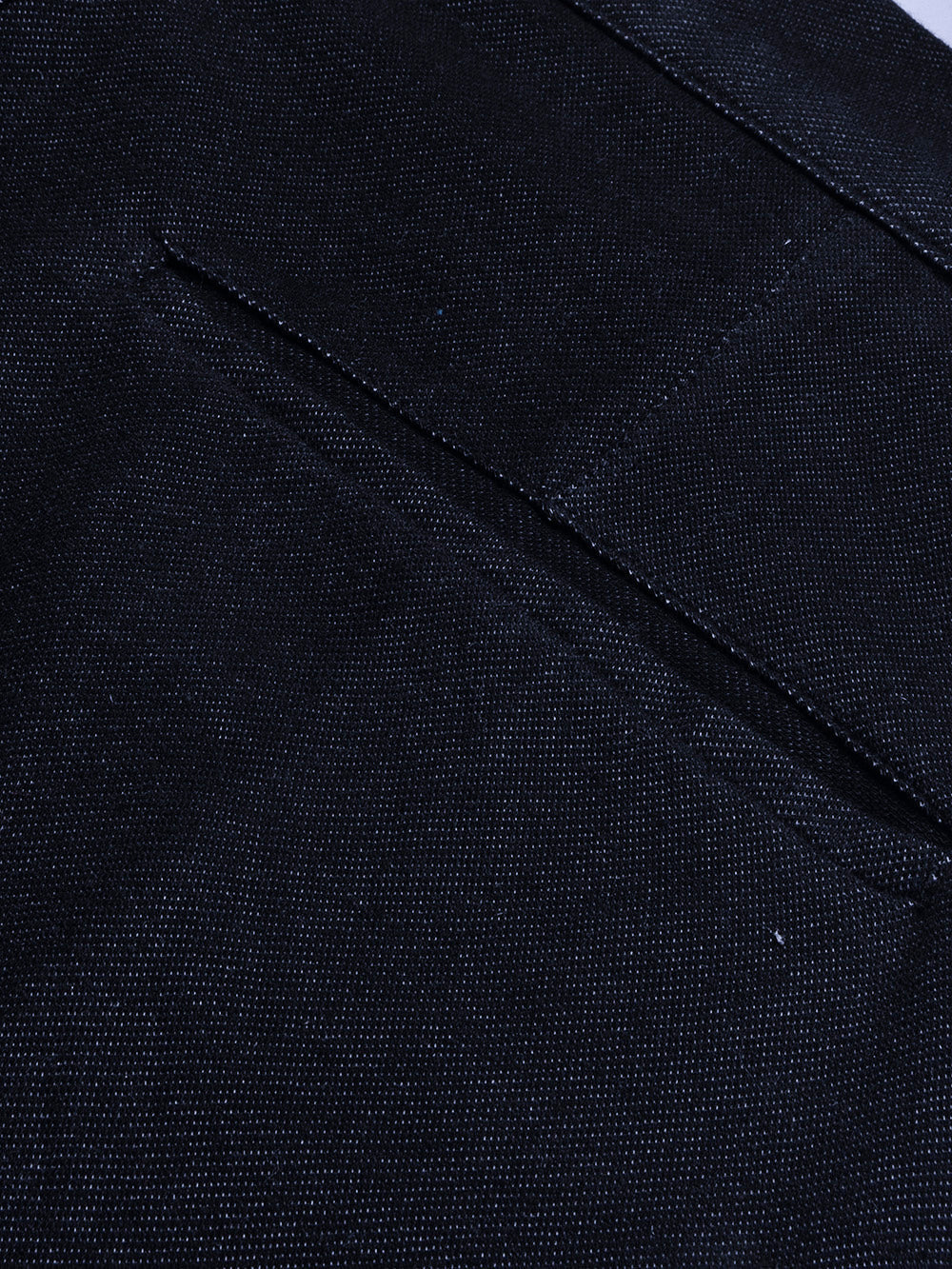 Louis Vicaci Super Stretchy Slim Fit Interlock Denim Pent For Men-Navy with Noise-BR13131