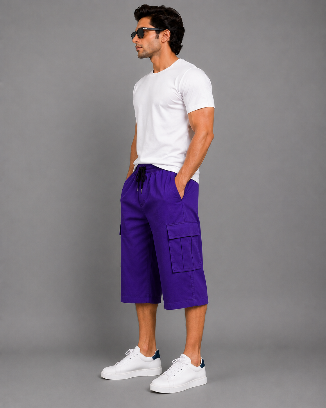 Men’s Purple Cargo Shorts – Stylish & Comfortable Casual Wear hu1234