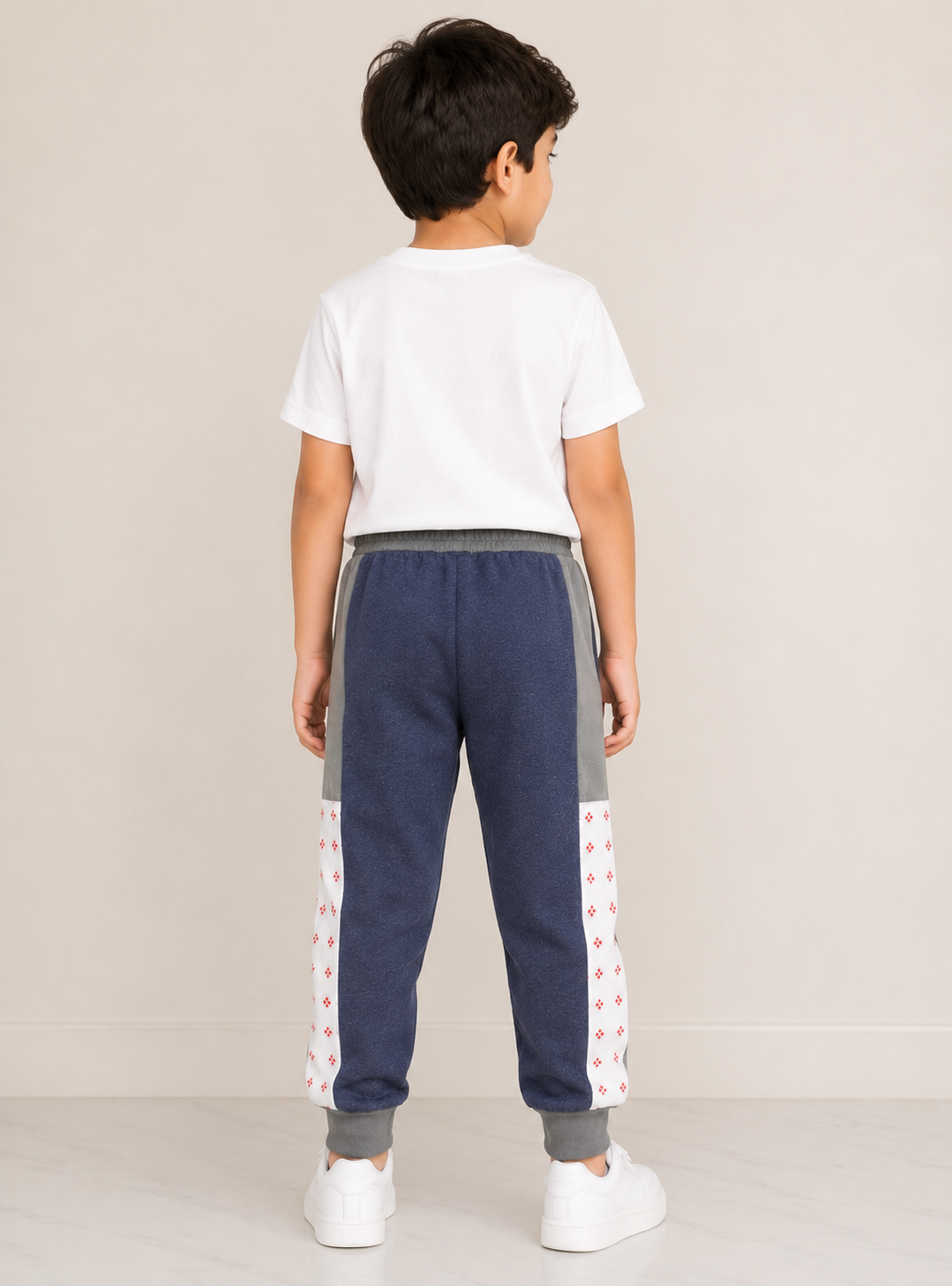 Premium Boys Trouser-Navy Blue Panal Gray-T21