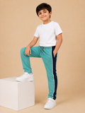 Premium Boys Trouser-Aqua Blue with Navy-T15