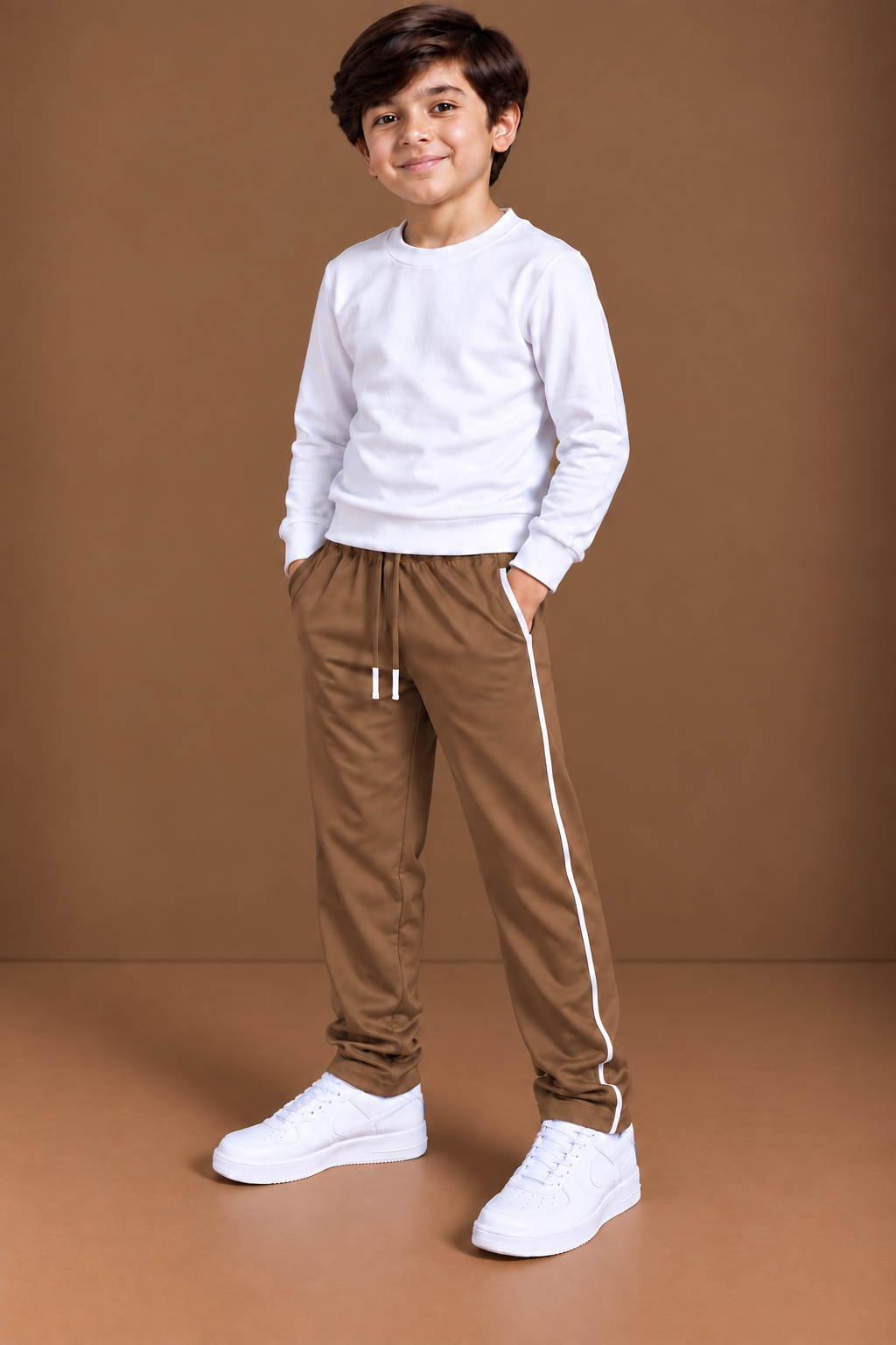 Premium Kids Fleece Trouser for salad brown  bnm08