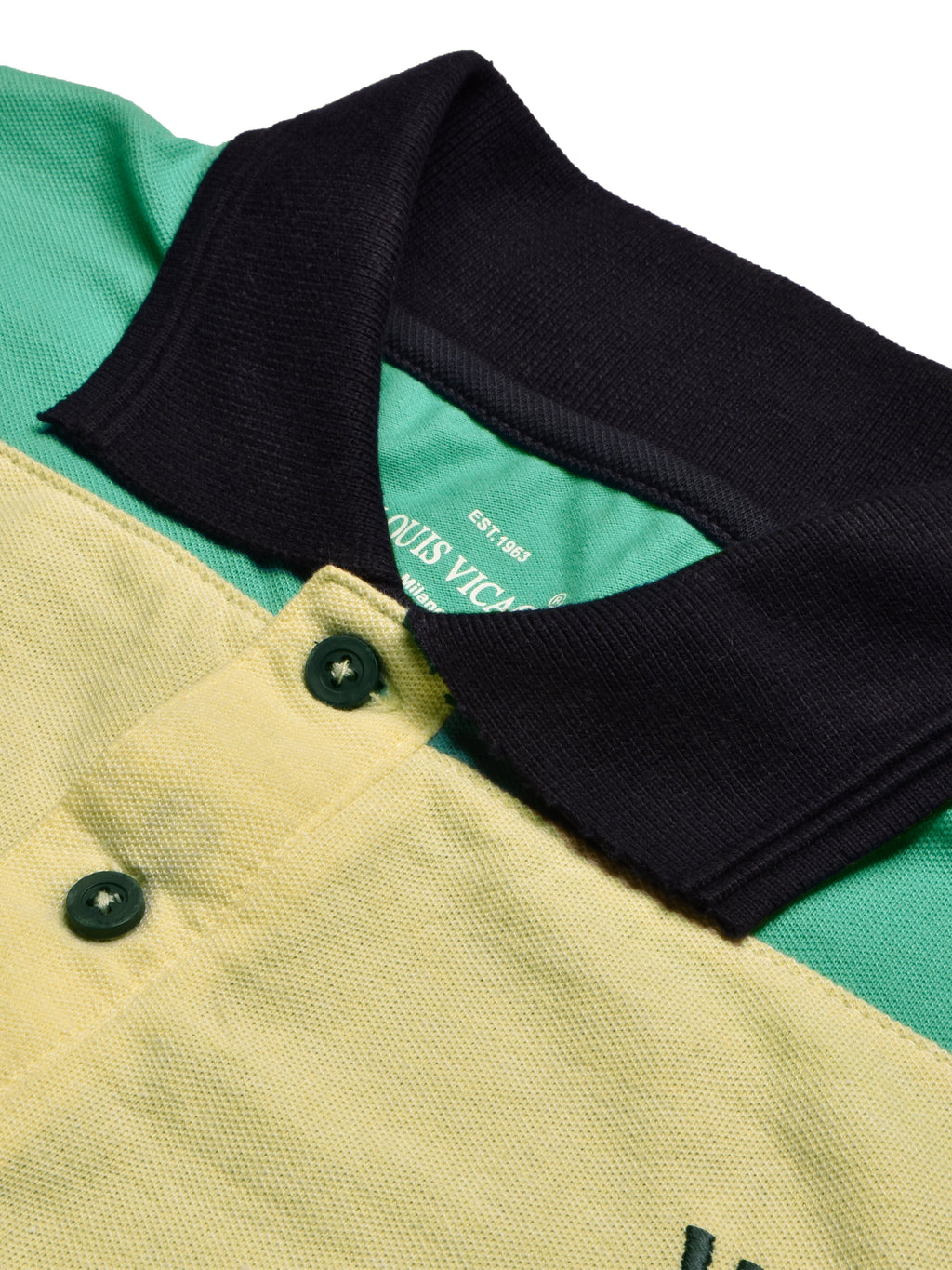 LV Summer Polo Shirt For Men-Dark Navy with Yellow & Green-SP1592/RT2383