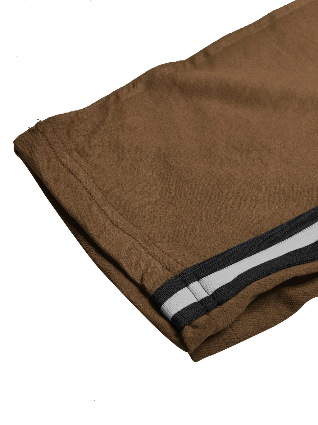 Louis Vicaci Slim Fit Active Wear Summer Trouser For Men-Brown with Navy & White Stripes-SP2511
