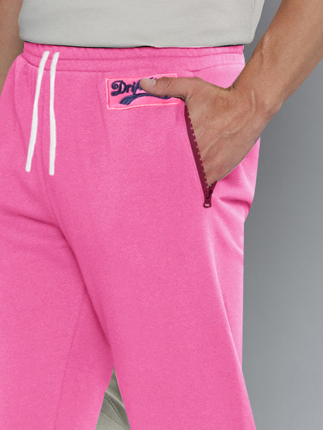 Drift King Regular Fit Fleece Jogger Trouser For Men-Pink Melange-BR14733