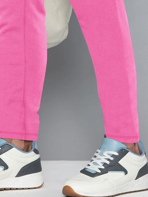 Drift King Regular Fit Fleece Jogger Trouser For Men-Pink Melange-BR14733