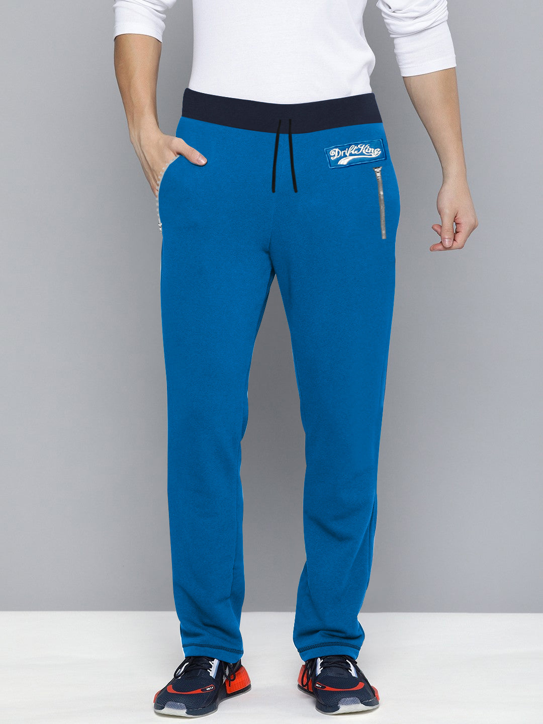 Drift King Regular Fit Fleece Trouser For Men-Dark Blue-BR14743