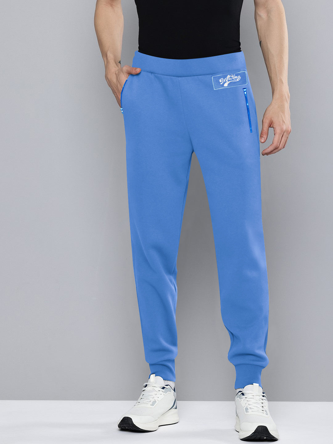 Drift King Slim Fit Fleece Jogger Trouser For Men-Sky Blue-BR14689
