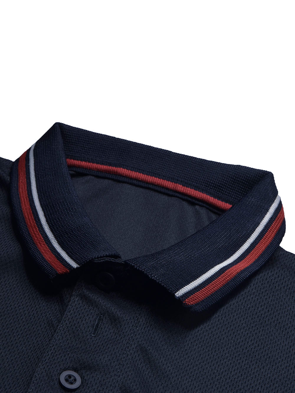 LV Summer Dry Fit Polo Shirt For Men-Navy with White & Blue Panels-BE1742/BR13923