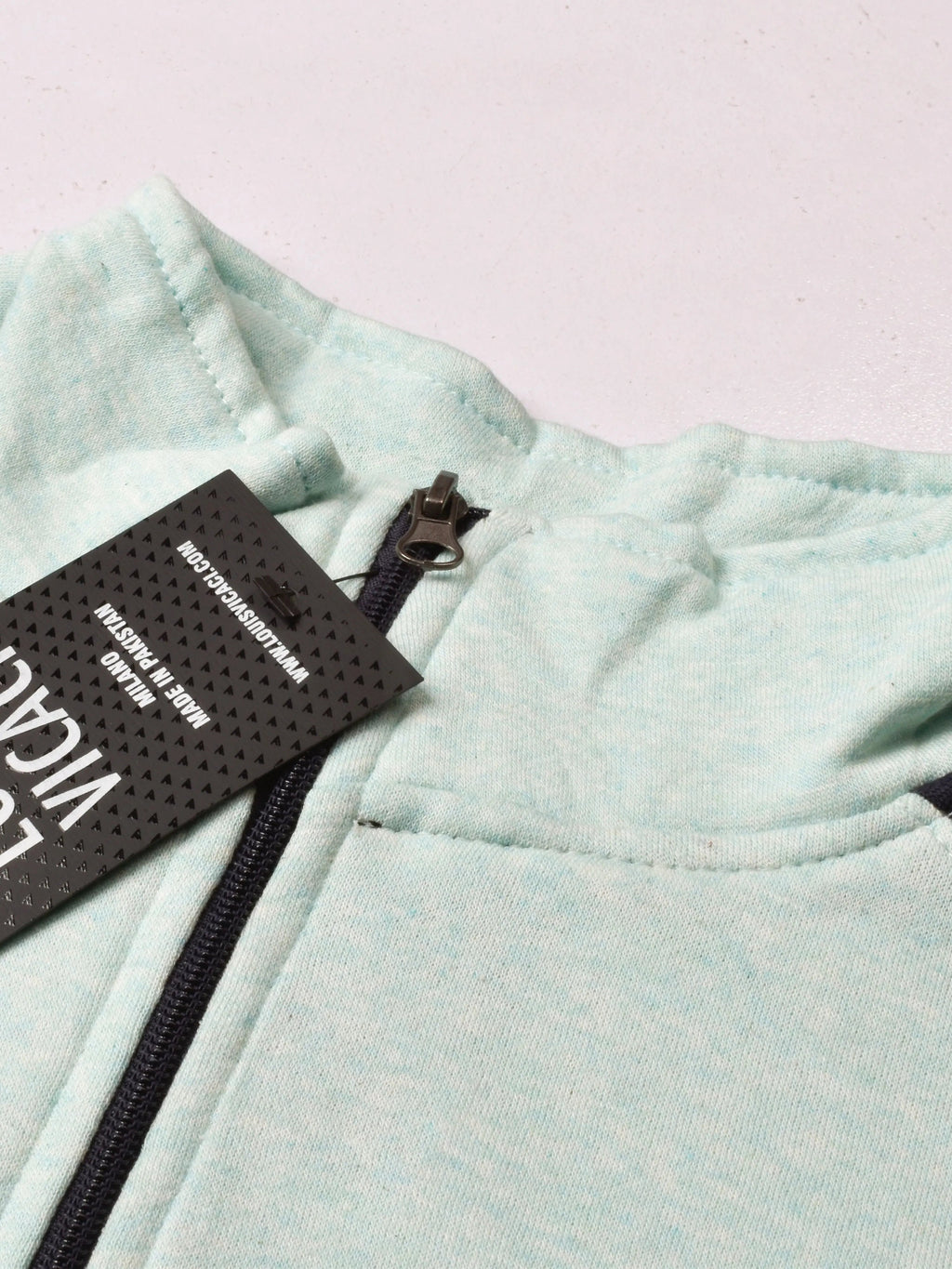 Louis Vicaci Fleece Zipper Tracksuit For Ladies Green Melange with Black Stripe-RT2121