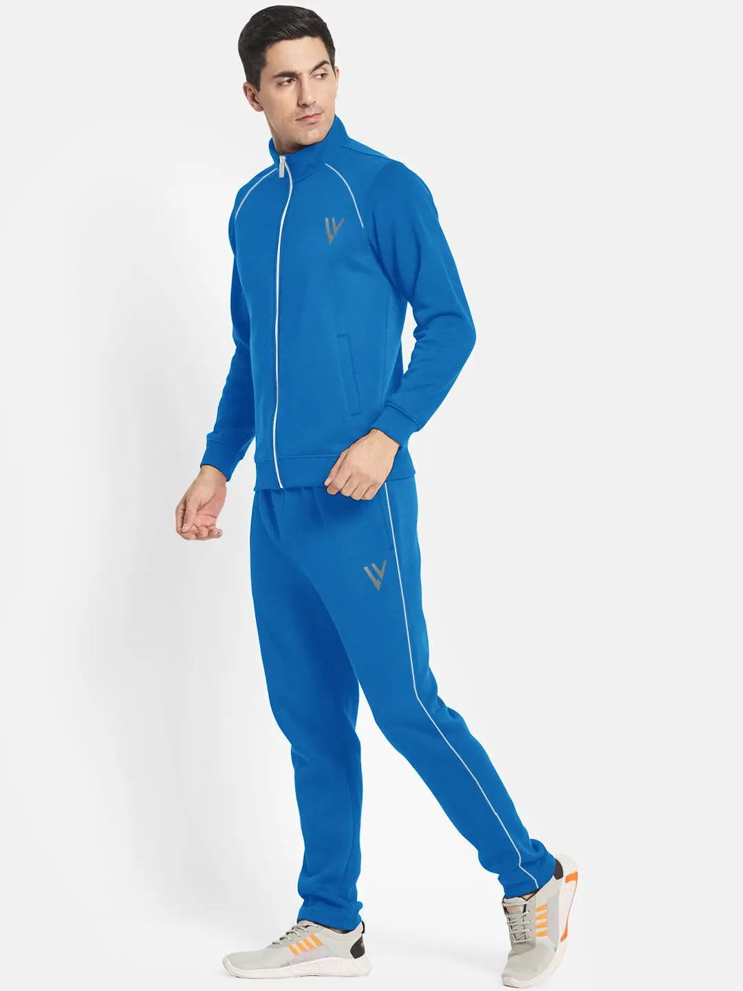 Louis Vicaci Fleece Zipper Tracksuit For Men Blue-RT2122