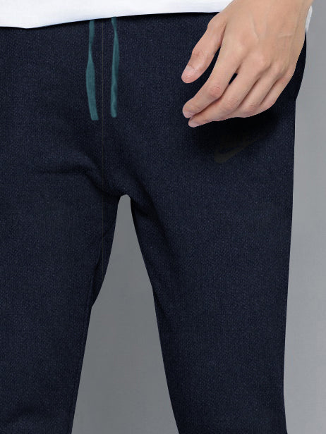 NK Terry Fleece Jogger Sweatpant For Men-Navy Self Texture-BR14572