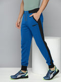 PMA Terry Fleece Jogger Sweatpant For Men-Cyan Blue with Black Panel-BR14602
