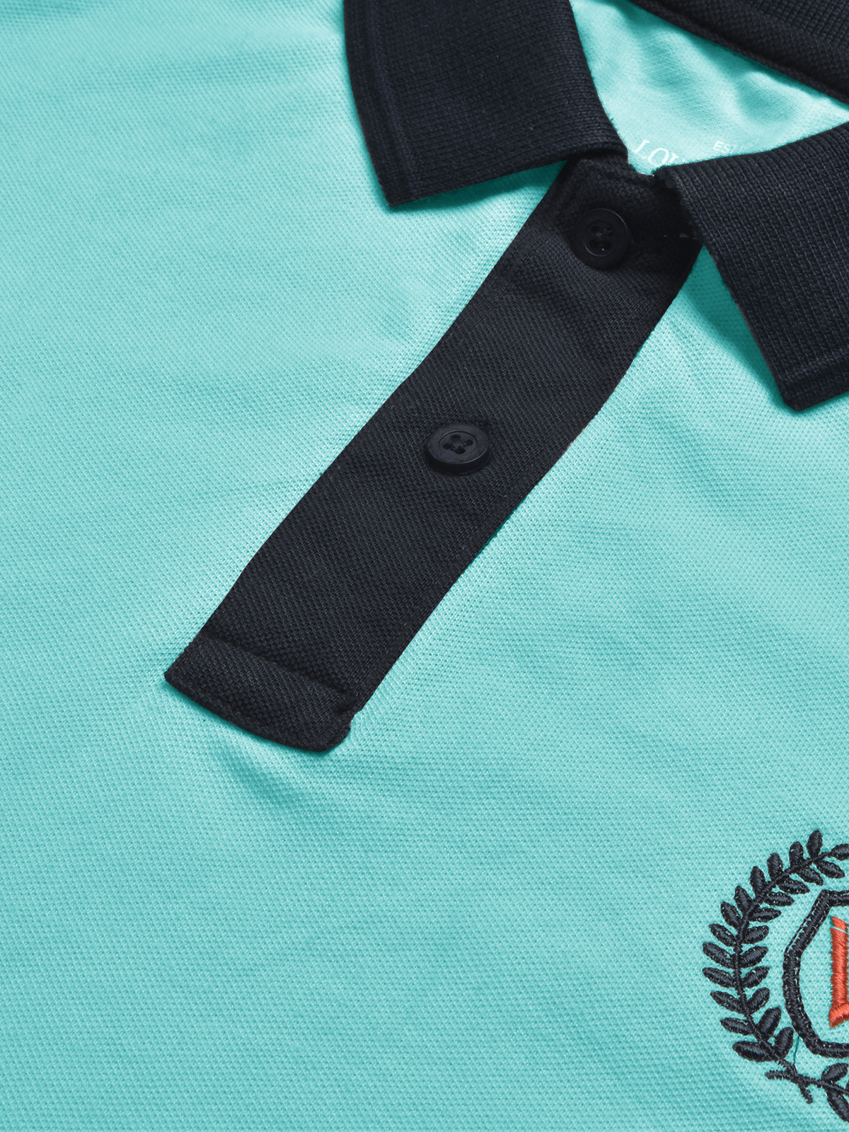 LV Summer Polo Shirt For Men-Light Cyan Blue & Dark Navy-SP1547/RT2367