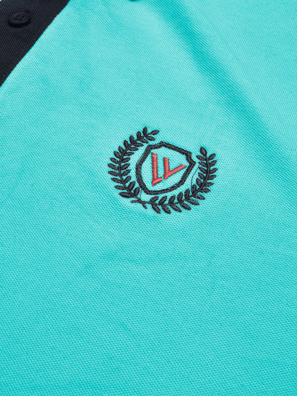 LV Summer Polo Shirt For Men-Light Cyan Blue & Dark Navy-SP1547/RT2367