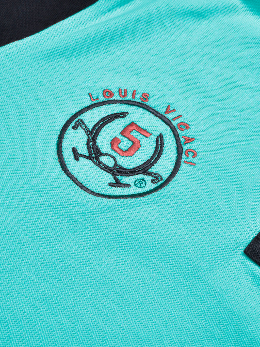 LV Summer Polo Shirt For Men-Light Cyan Blue & Dark Navy-SP1547/RT2367