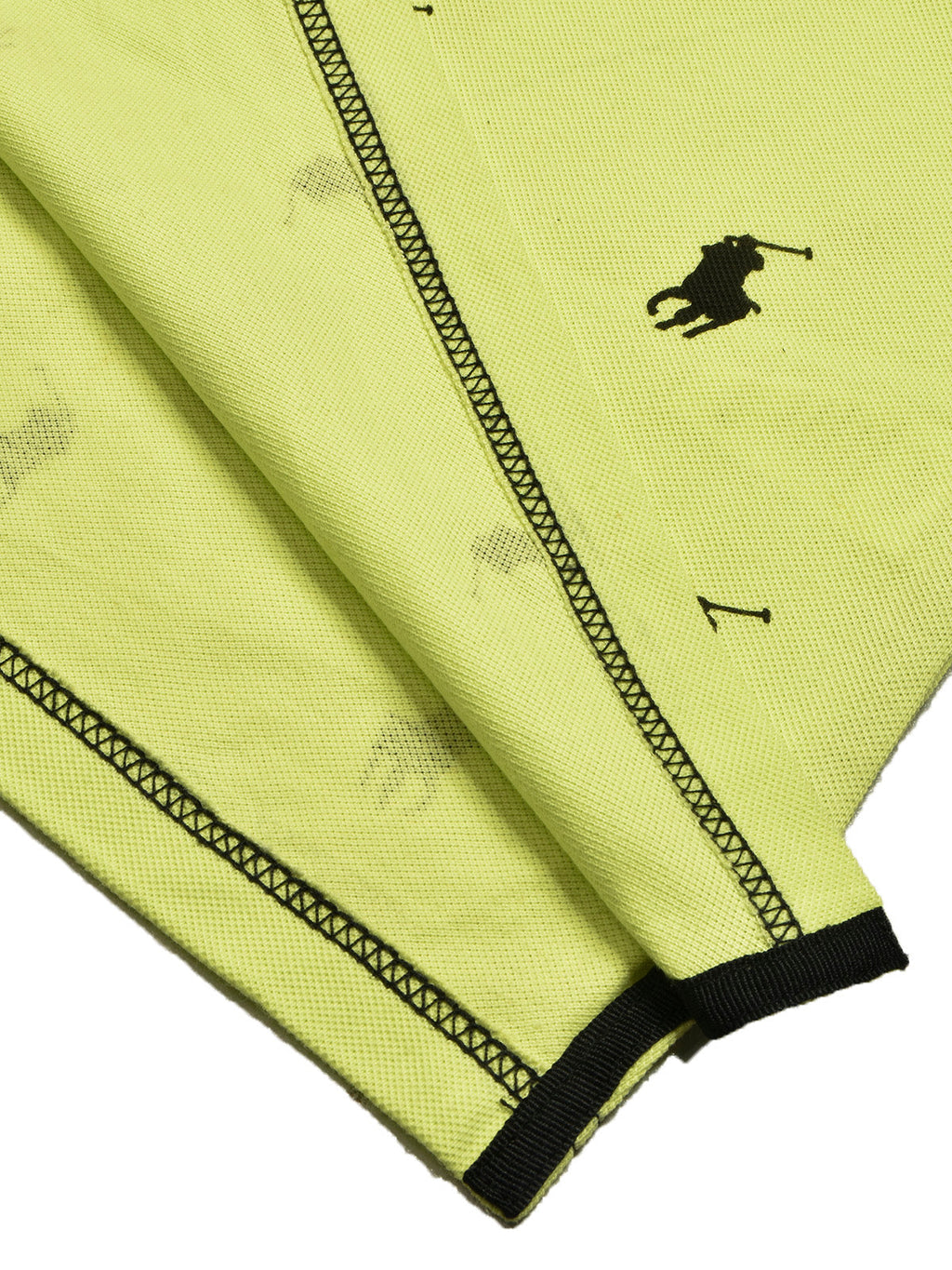 PRL Summer Polo Shirt For Men-Lime Green with Allover Print-BE682/BR12935