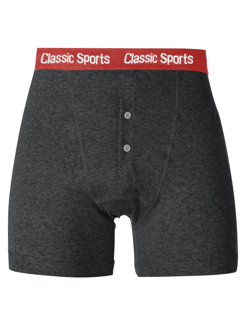 Classic Sport Single Jersey Boxer Brief For Men-Charcoal Melange-BR801