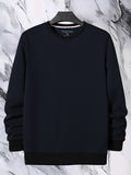 Upgrade Fashion Terry Fleece Funky Style Sweatshirt For Men-Dark Navy with Black-BR14469