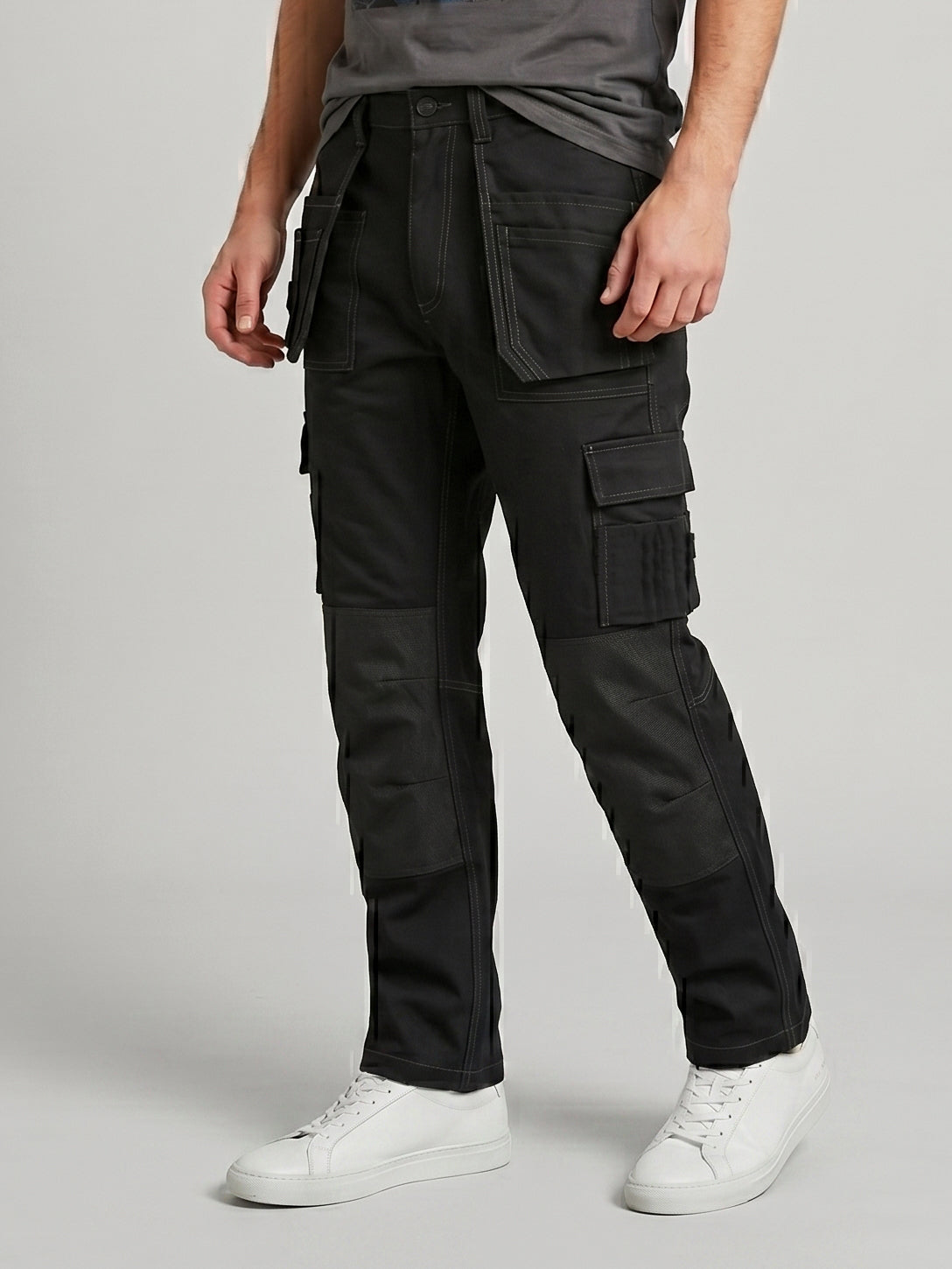 Black Cargo Trouser For Men-BE9251