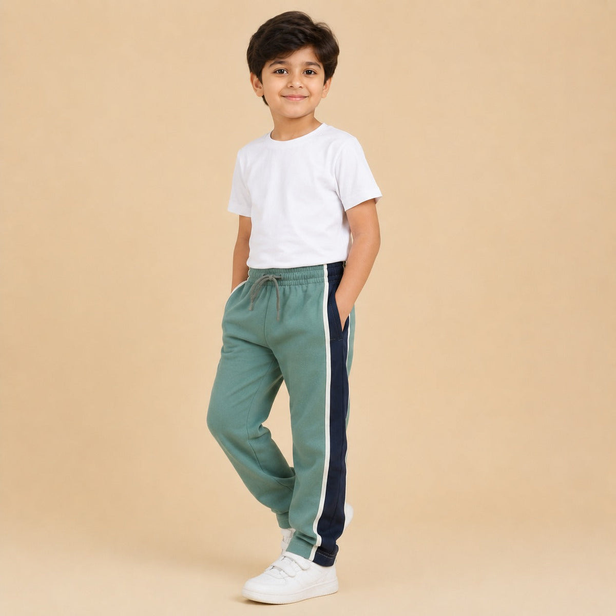 Premium Boys Trouser-Burnt Orange with Navy-T10