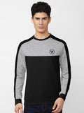 Louis Vicaci Fleece Sweatshirt For Men-Black with Gey Melange-BR833
