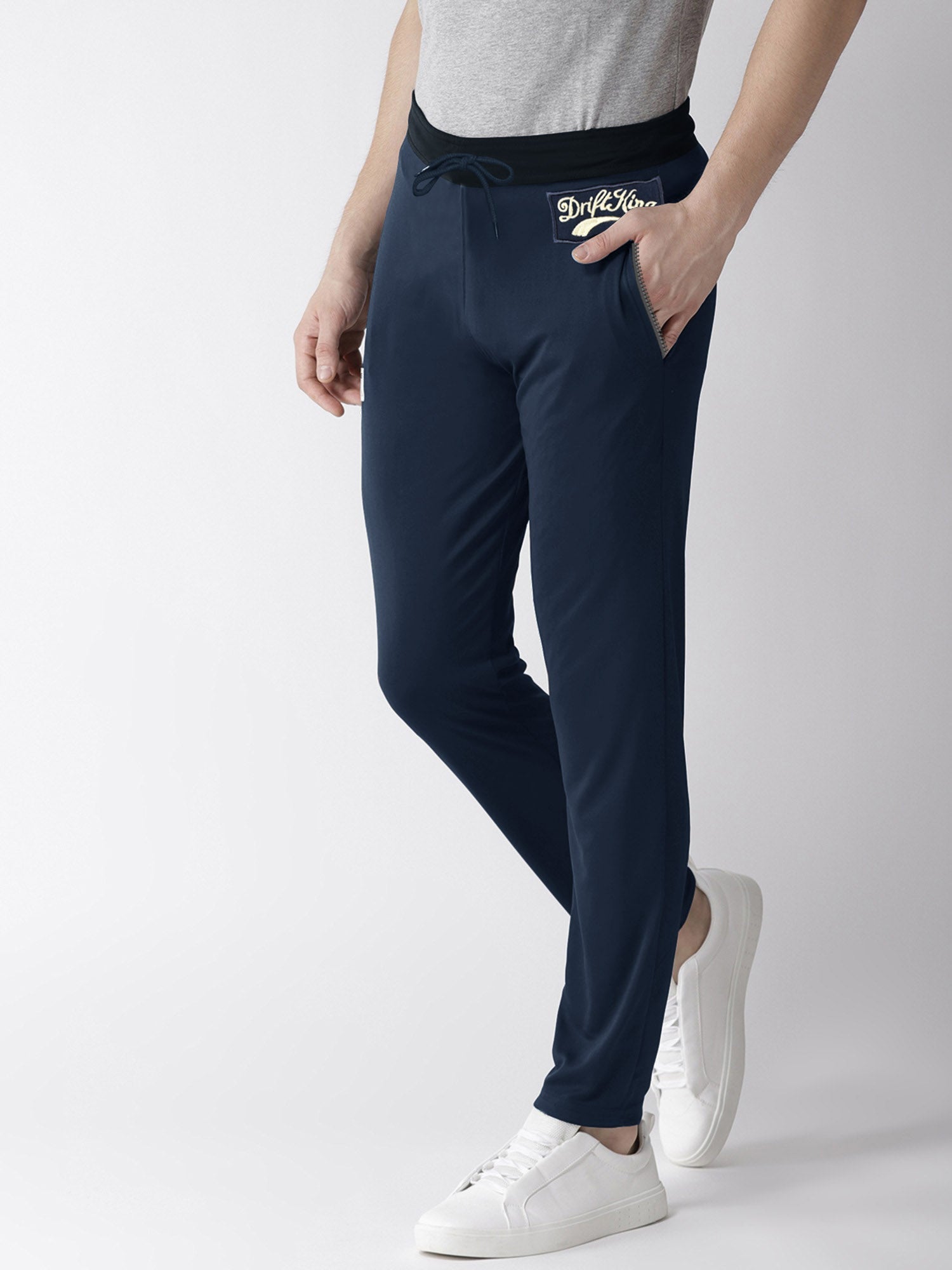 Drift King Regular Fit Fleece Trouser For Men-Dark Navy-BR14735