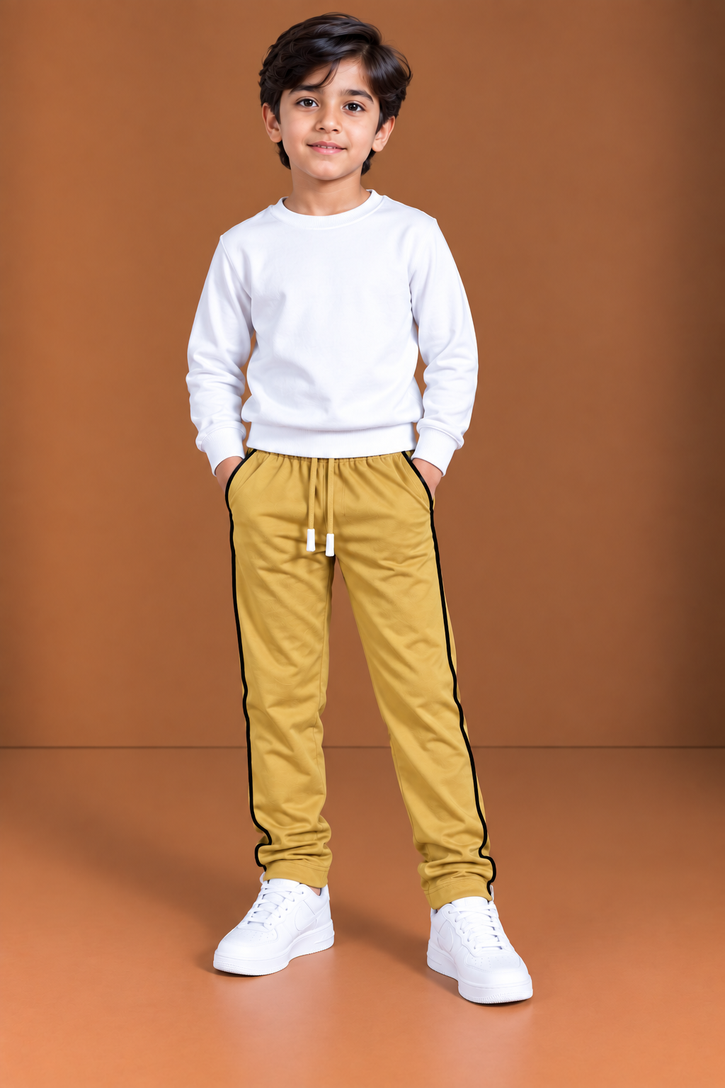Premium Kids Fleece Trouser for light yellow camel  bnm11