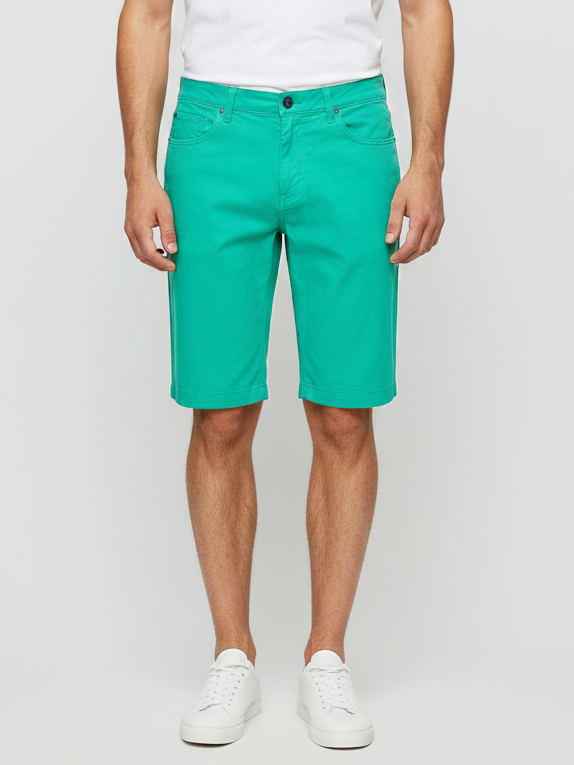 Stylish Cotton Short For Men-Cyan Blue-BE7862