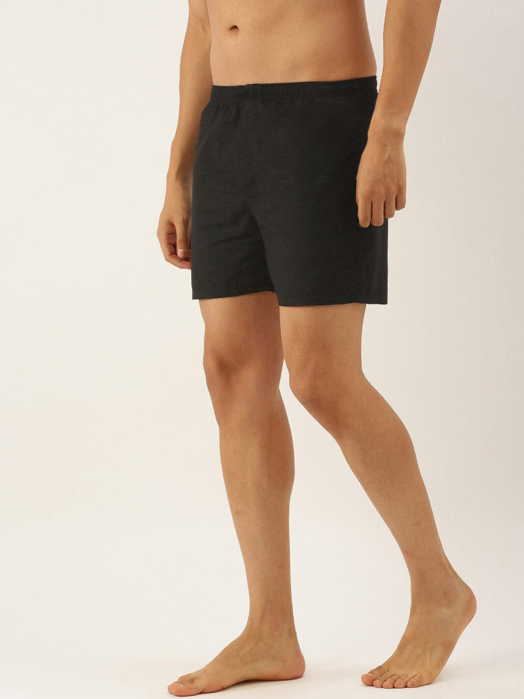 M-17 Single Jersey Boxer Short For Men-Charcoal Melange-RT832