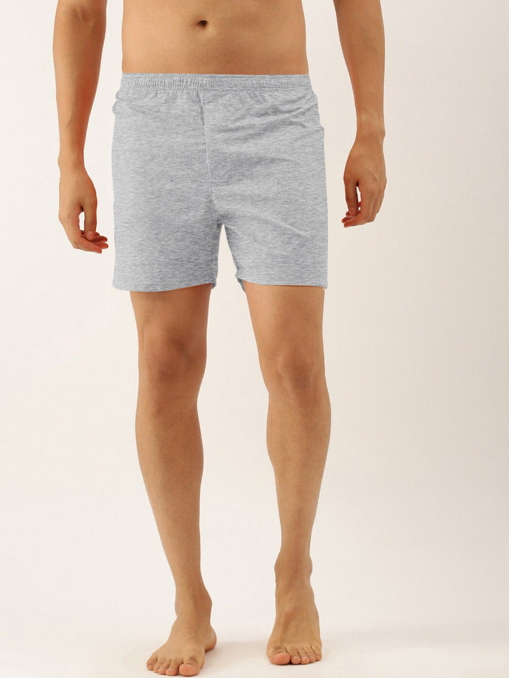 M-17 Rib Boxer Short For Men-Grey Melange-RT831