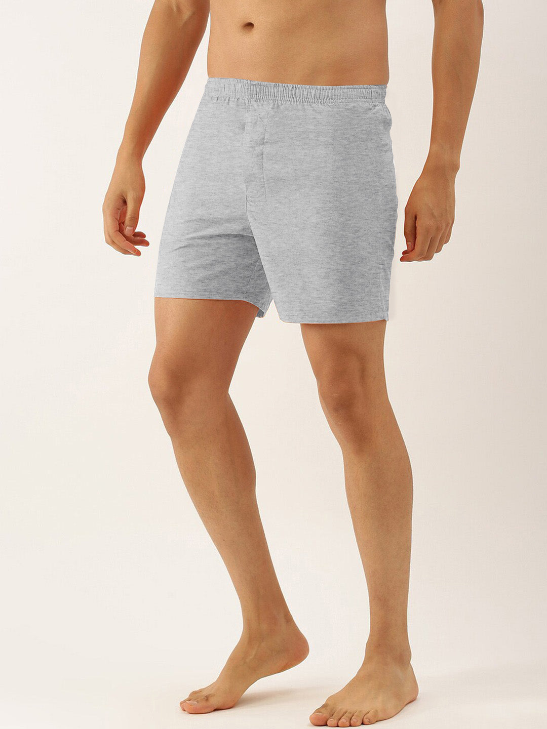 M-17 Rib Boxer Short For Men-Grey Melange-RT831