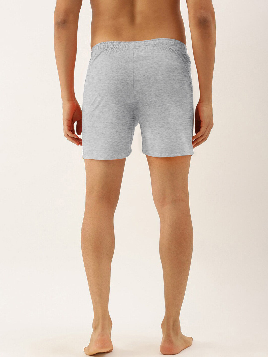 M-17 Rib Boxer Short For Men-Grey Melange-RT831