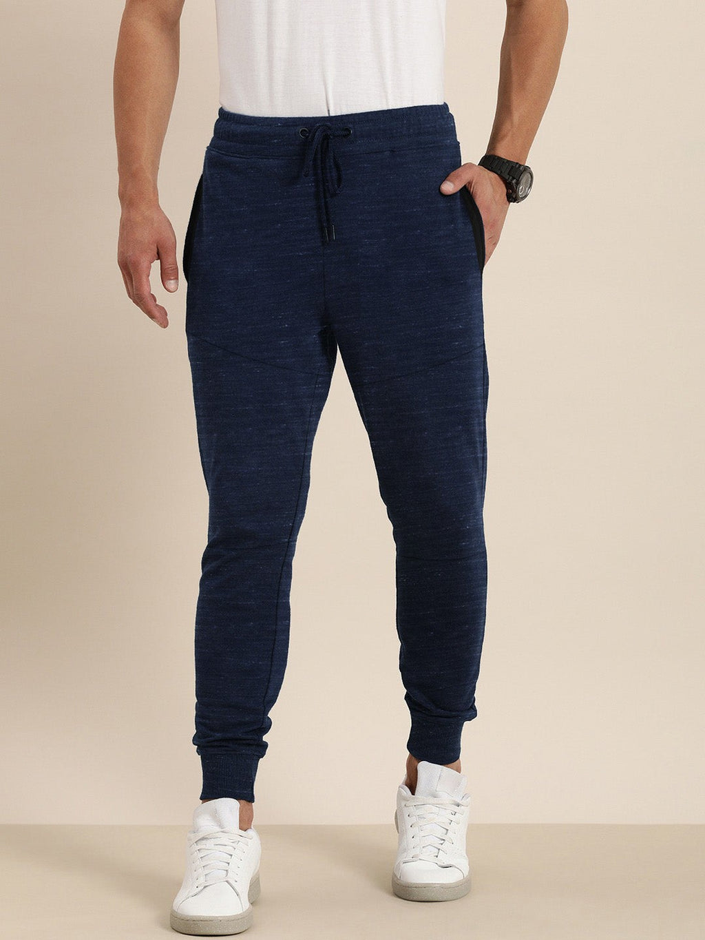 Next Slim Fit Terry Fleece Trouser For Men-Navy Melange-BR14748