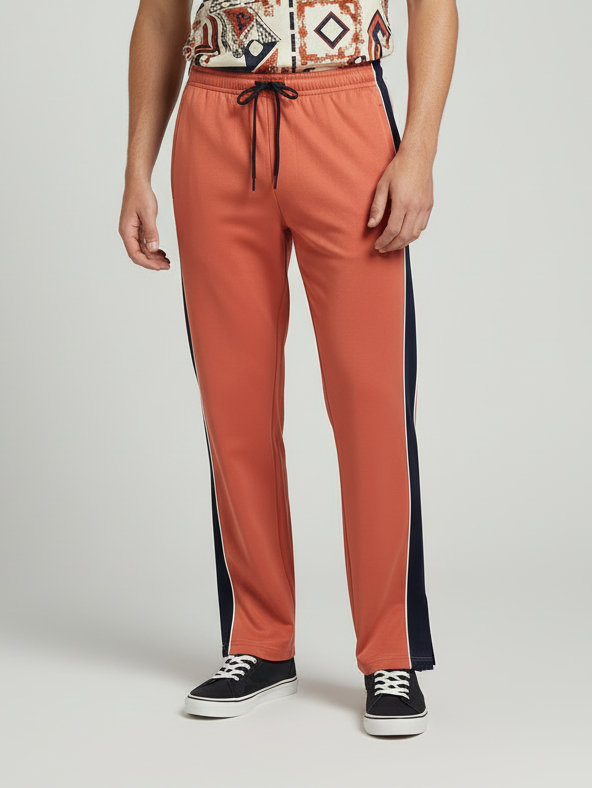 Stylish Regular Fit Single Jersey Summer Trouser For Men-Rust Orange-NST08